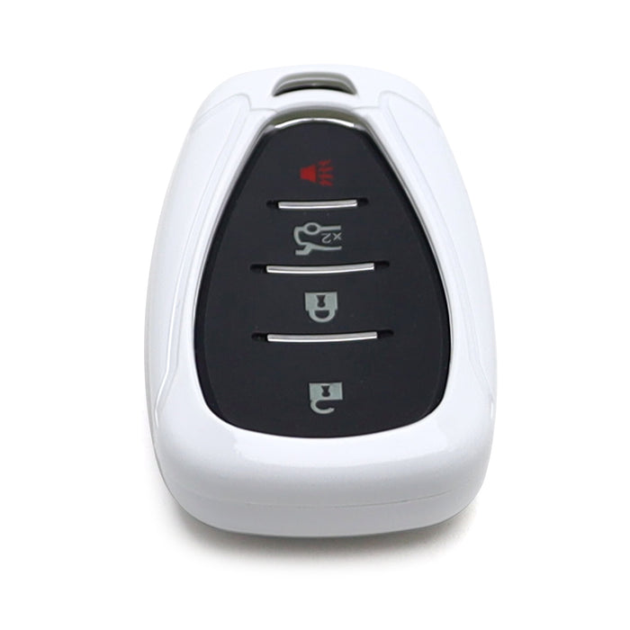 Glossy White Smart Key Fob Shell For Chevy Camaro Malibu Cruze Spark Volt Bolt