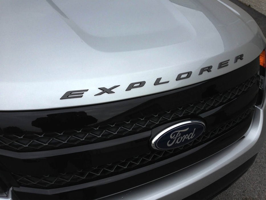 Matte Black Finish 3D Raised Font Hood Letter Pieces For 2011-up Ford Explorer