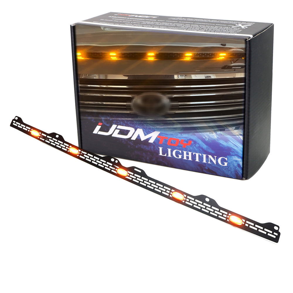 5-Section Amber Full LED Hood Bulge Grille Lighting Kit For 14-21 Toyota Tundra