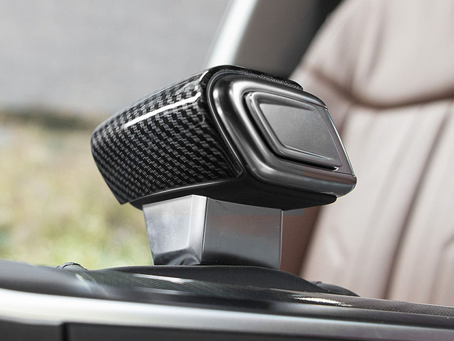 Black Carbon Fiber Pattern Shift Knob Cover Shell For 19-up Audi A6 S6 A7 S7 Q8