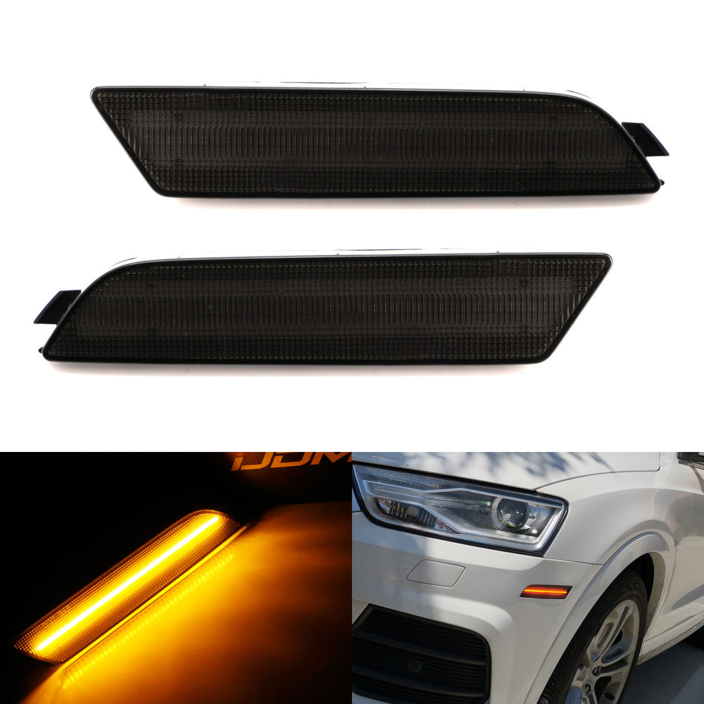 Smoked Lens 40-SMD Full Amber LED Side Marker Light Kit For 2015-18 Audi Q3 (8U)