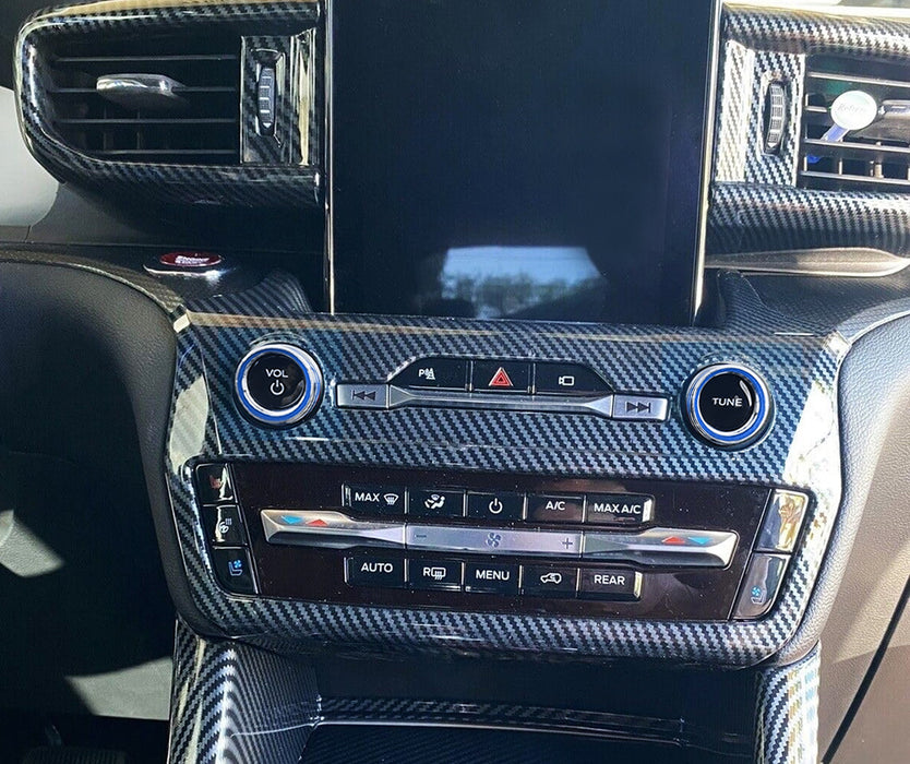 Blue Center Dash Stereo Radio Vol Tune Switch Knob Cover For Ford 20-24 Explorer