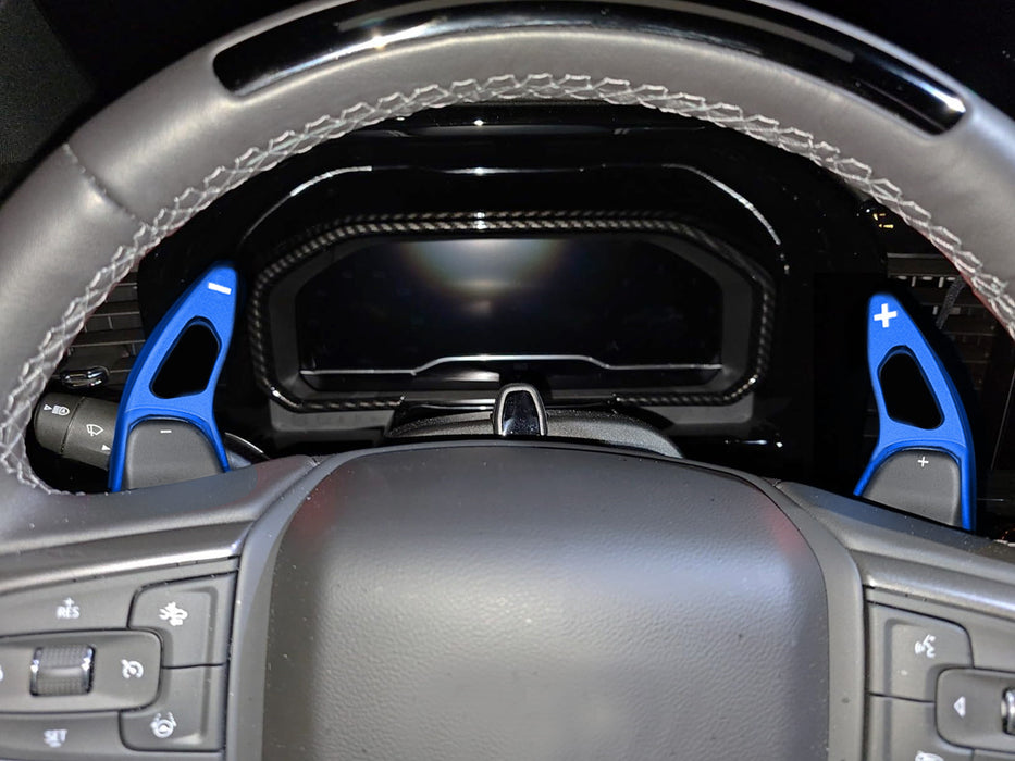 Sports Blue Large Paddle Shifter Extensions For 22-25 Chevy Silverado GMC Sierra