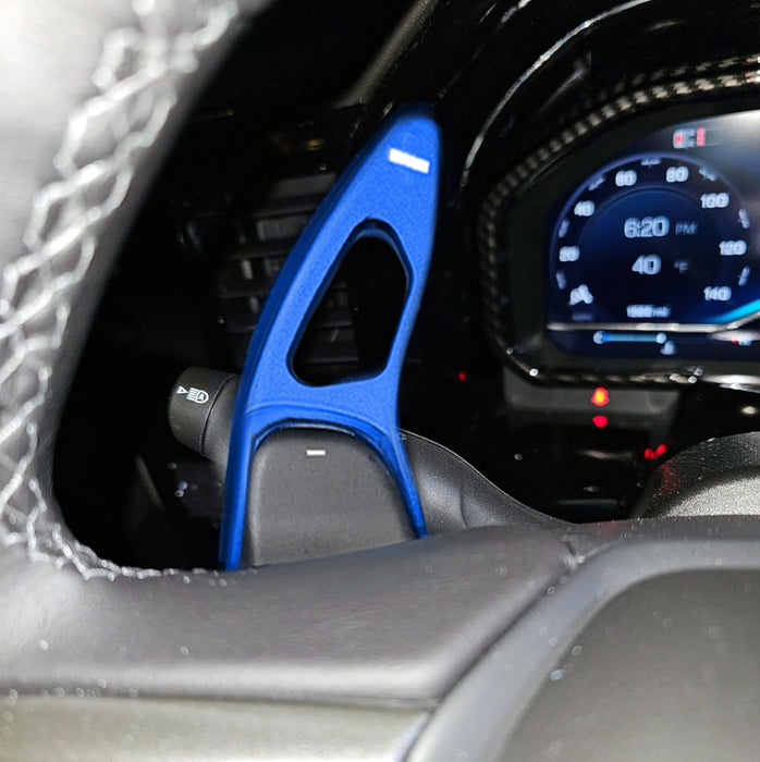 Sports Blue Large Paddle Shifter Extensions For 22-25 Chevy Silverado GMC Sierra