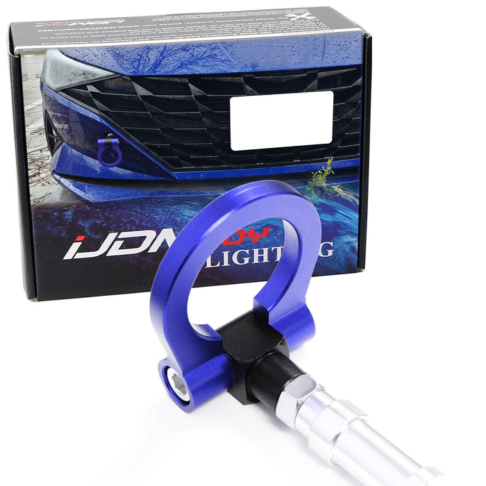 KDM Blue Track Racing Style Front Tow Hook Ring Kit For Hyundai 2021-up Elantra