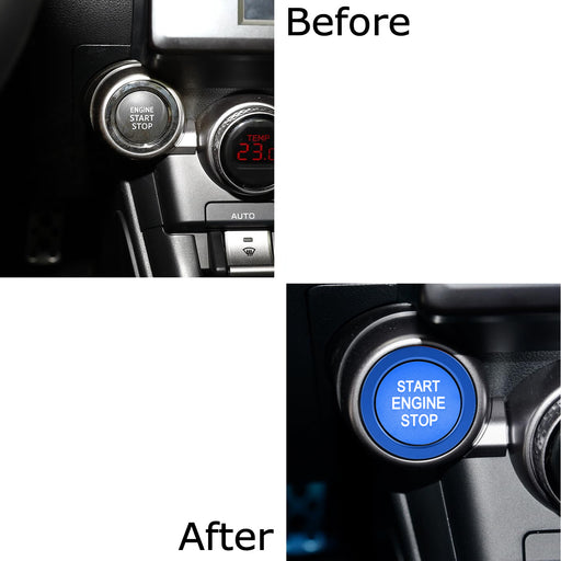 Sports Blue Engine Push Start Cover w/Ring Trim For 2022+ Subaru BRZ Toyota GR86