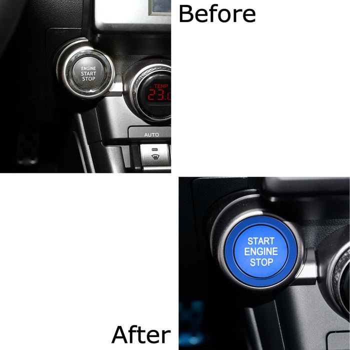 Sports Blue Engine Push Start Cover w/Ring Trim For 2022+ Subaru BRZ Toyota GR86