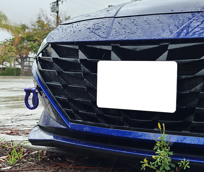 KDM Blue Track Racing Style Front Tow Hook Ring Kit For Hyundai 2021-up Elantra