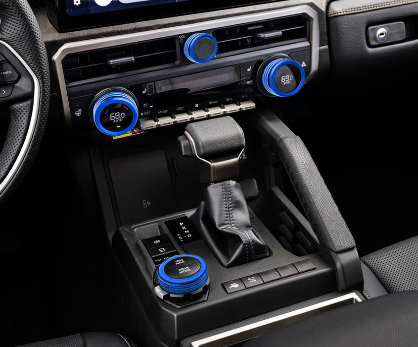 4pc Blue Drive Mode, Volume/AC Knob Covers For 24+ Tacoma 25+ 4Runner 14" Screen