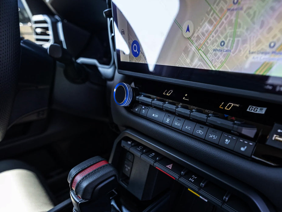 2 TRD Blue Driving Mode & Volume Knob Covers For 22-up Tundra/Sequoia 14" Screen