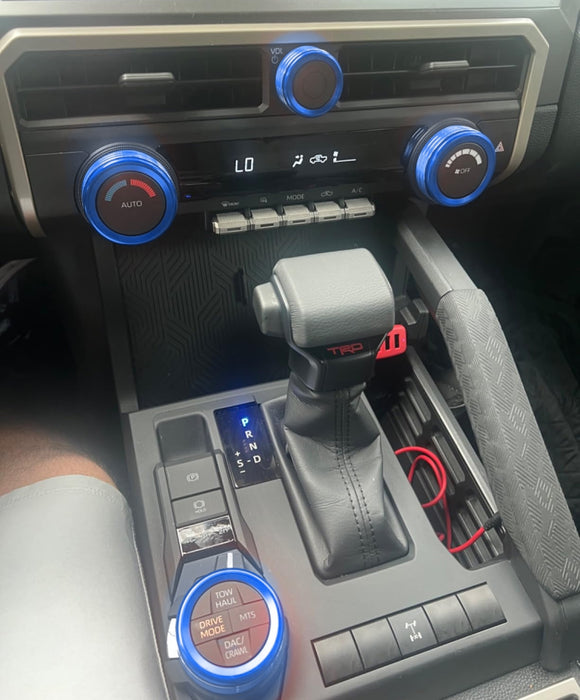 4pc Blue Drive Mode, Volume/AC Knob Covers For 24+ Tacoma 25+ 4Runner 14" Screen
