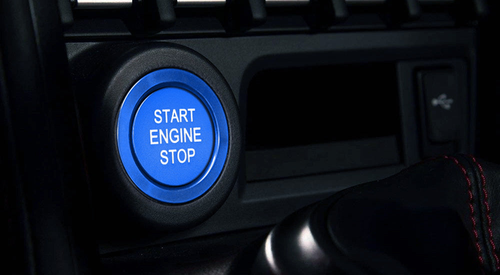 Sports Blue Engine Push Start Cover w/Ring Trim For 2022+ Subaru BRZ Toyota GR86