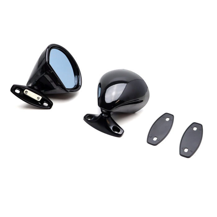 Retro Style Blue Glass Door Wing Rear View Mirrors For Mazda Miata & Universal