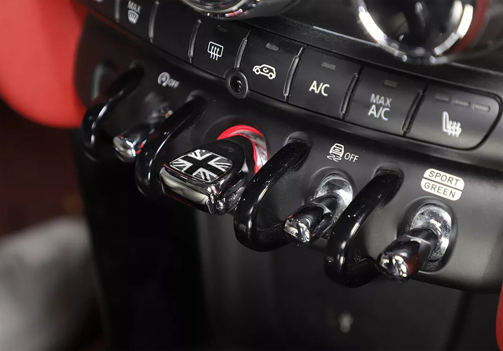 Black/White UK Union Jack Design Engine Start Push Start Cap Cover For Gen3 MINI