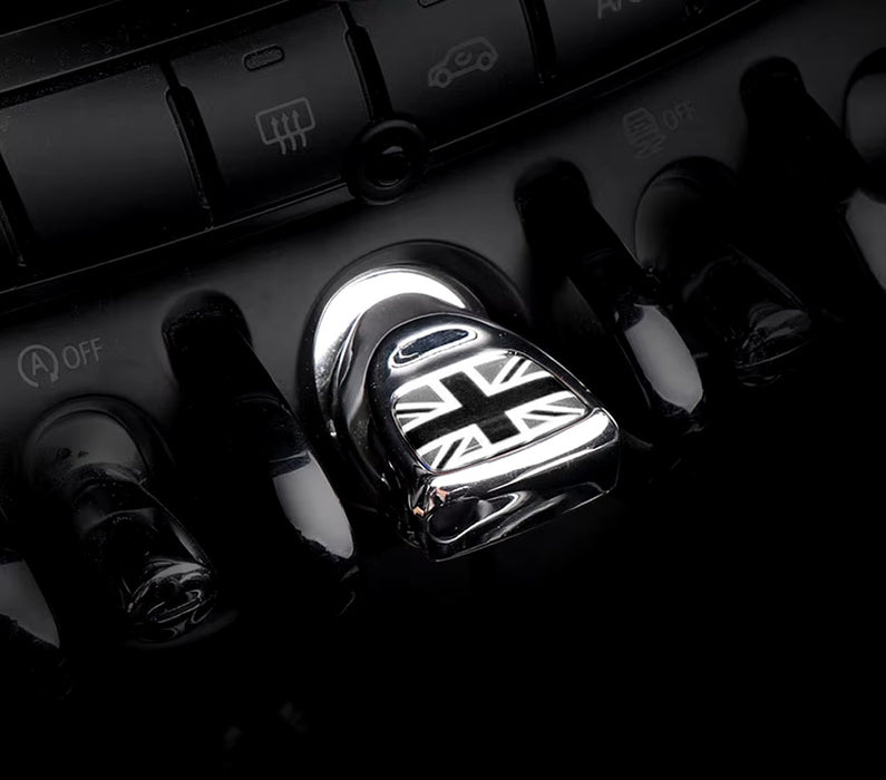 Black/White UK Union Jack Design Engine Start Push Start Cap Cover For Gen3 MINI