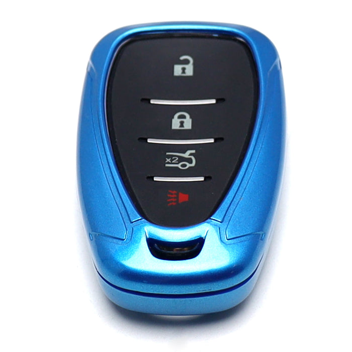 Glossy Blue Smart Key Fob Shell For Chevy Camaro Malibu Cruze Spark Volt Bolt