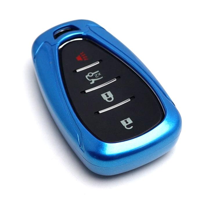 Glossy Blue Smart Key Fob Shell For Chevy Camaro Malibu Cruze Spark Volt Bolt