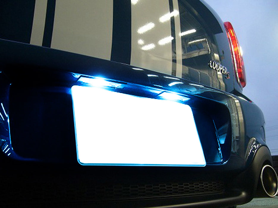 Aqua Ice Blue Full LED License Plate Lights For MINI Clubman Countryman Paceman