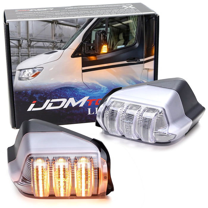 Clear Lens Sequential Blink LED Side Mirror Signal For 2006-21 W906 Sprinter Van