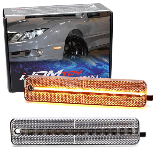 Clear Lens Amber Full LED Strip Front Side Marker Light Kit For Pontiac Sunfire