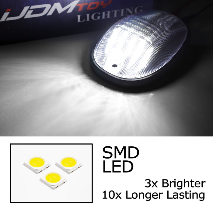 Clear Lens White Full LED Cab Roof Lamps For Chevy/GMC C/K Series 1500 2500 3500