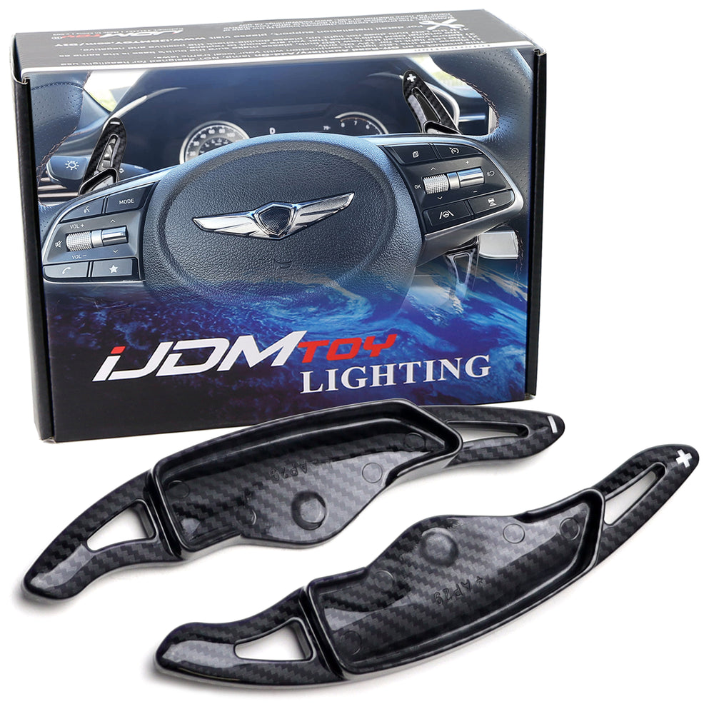 Twill-Weave "Carbon" Steering Wheel Paddle Shift For Genesis G70 Sonata Elantra