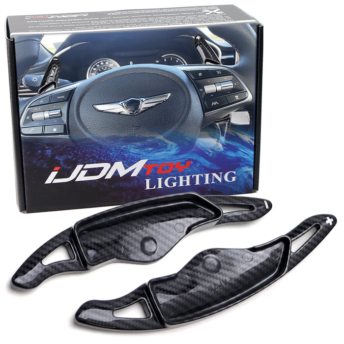 Twill-Weave "Carbon" Steering Wheel Paddle Shift For Genesis G70 Sonata Elantra