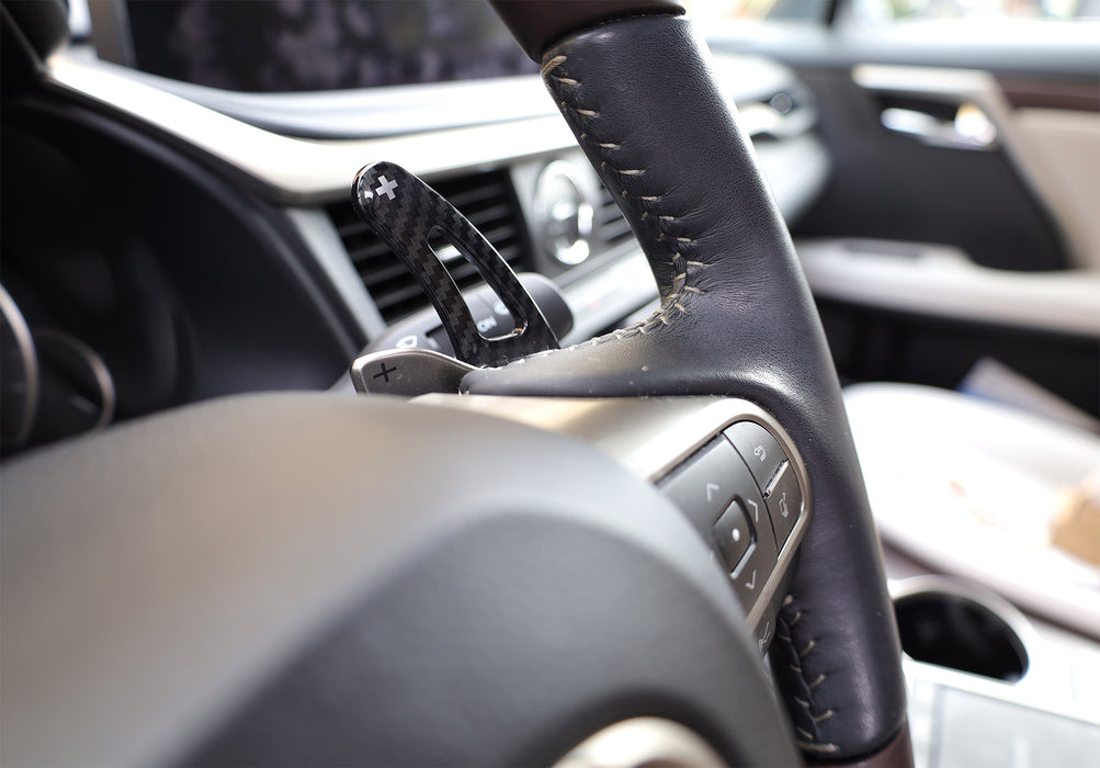 Twill-Weave "Carbon" Large Steering Wheel Paddle Shifter For Lexus GS350 RX350