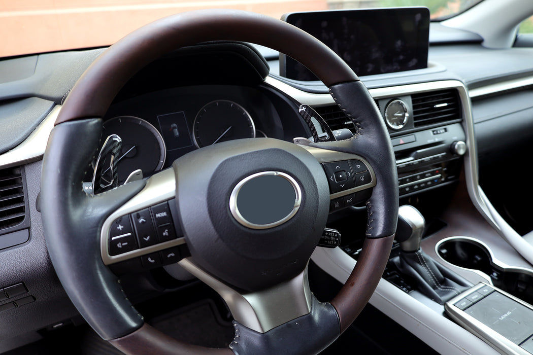 Twill-Weave "Carbon" Large Steering Wheel Paddle Shifter For Lexus GS350 RX350
