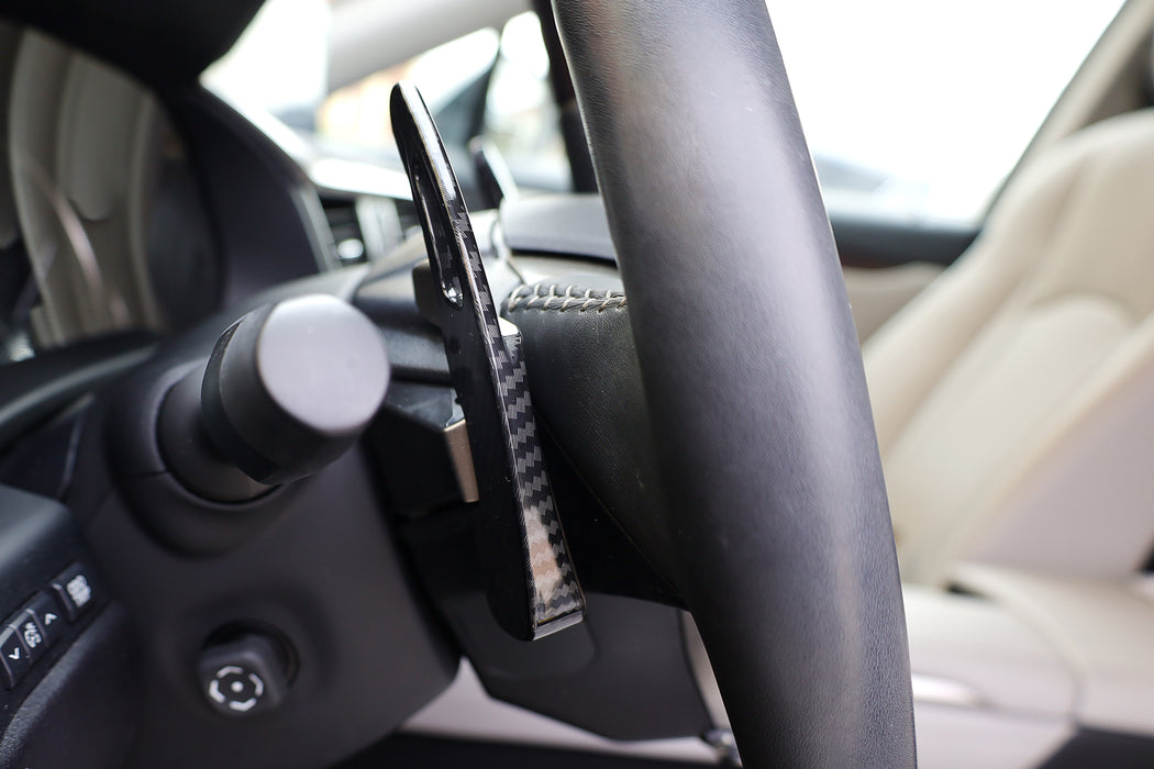 Twill-Weave "Carbon" Large Steering Wheel Paddle Shifter For Lexus GS350 RX350