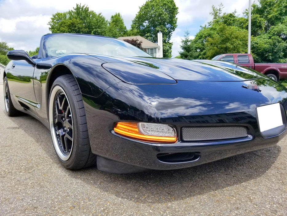 Clear LED DRL/Sequential Front Turn Signal Light Kit For 97-04 Chevy Corvette C5