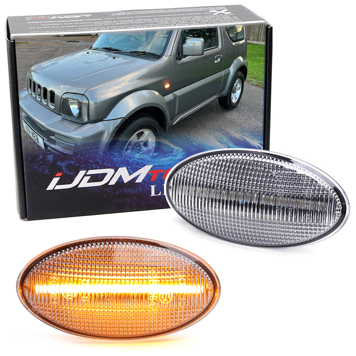 Clear Lens Sequential Blink LED Side Markers For JDM Suzuki 2012-17 Jimny, Swift
