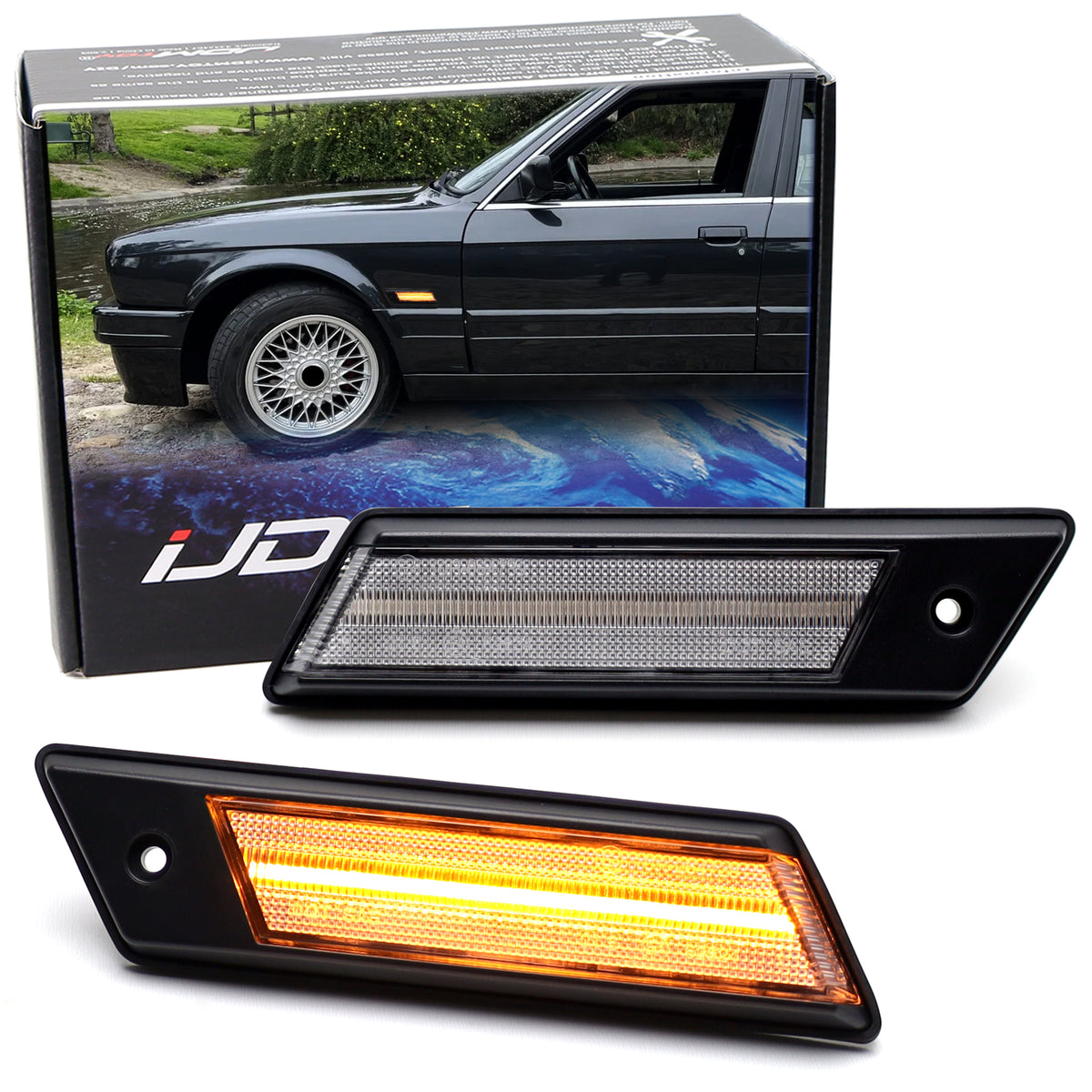 Euro-Spec Clear Lens Full LED Fender Side Marker Lights For BMW
