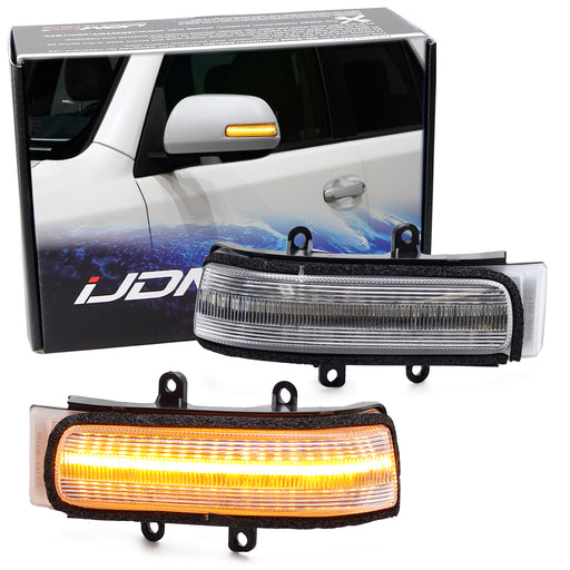 Clear Lens Full LED Sequential Blink Side Mirror Lights For 2010-13 4Runner, etc