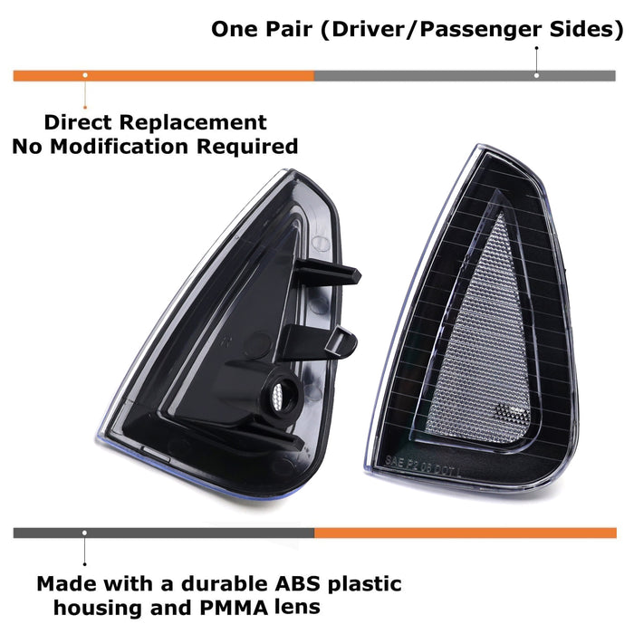 Semi Smoke Clear Lens Headlight Corner Side Marker Lamps For 06-10 Dodge Charger