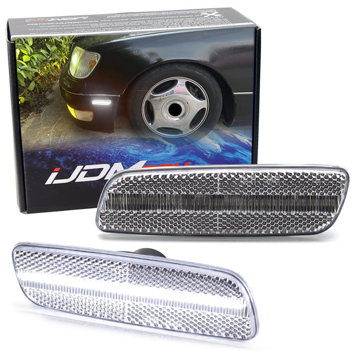 Clear Lens White Full LED Side Markers For 1998-05 Lexus GS300 IS300 LS400, etc