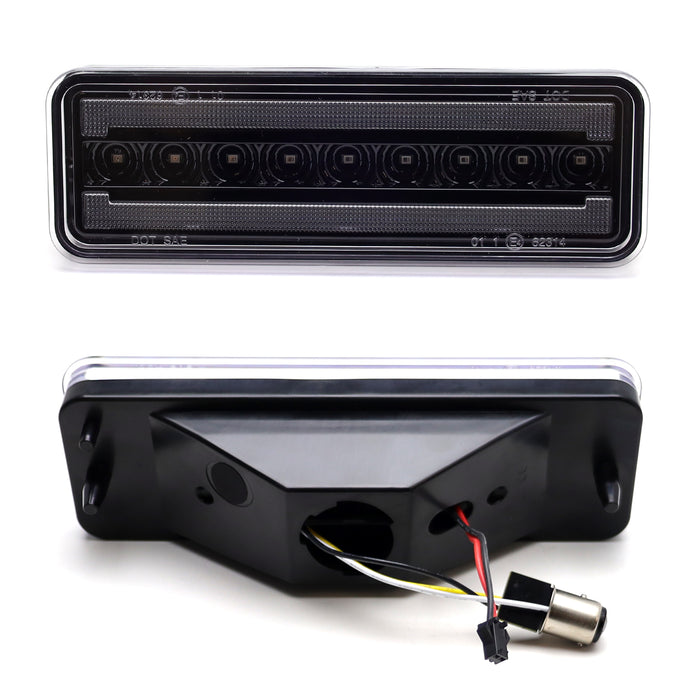 Clear White LED Driving/Amber Sequential Turn Signal For 80-86 Bronco F-Series