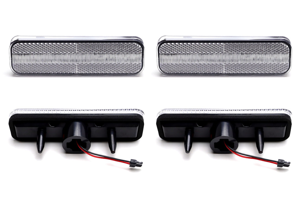 Clear Lens Amber/Red Full LED Front & Rear Side Markers For Chevy 1970-77 Camaro
