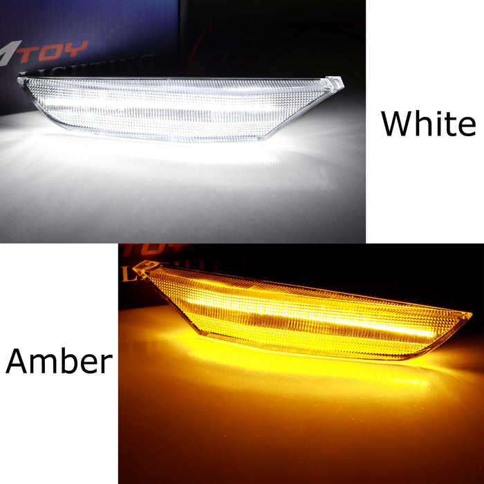 Clear White/Amber Sequential Blink LED Side Markers For 2003-06 Infiniti G35 4d