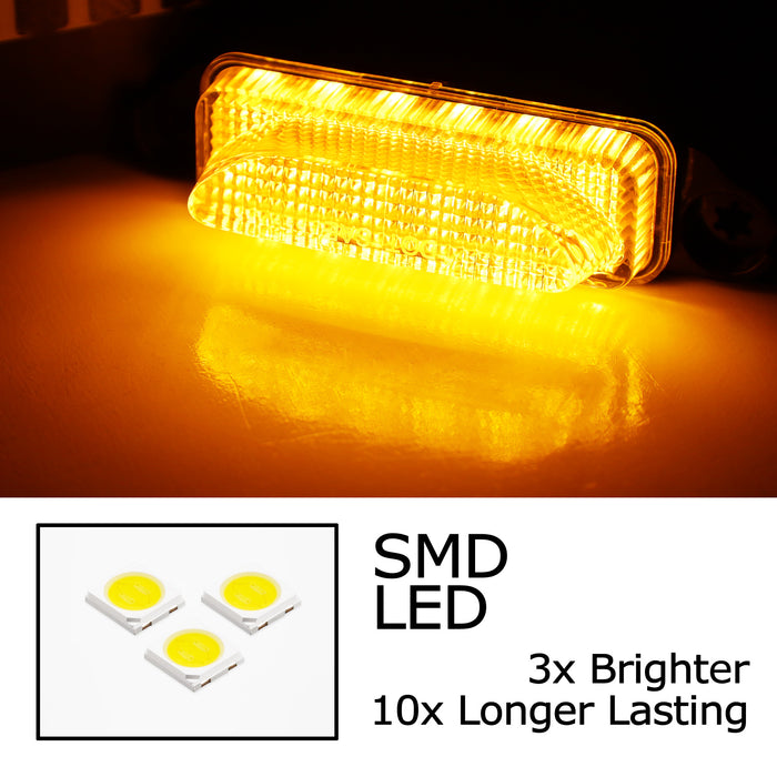 Clear Lens Amber Full LED Hood Scoop Clearance Marker Lights For 21-up RAM TRX