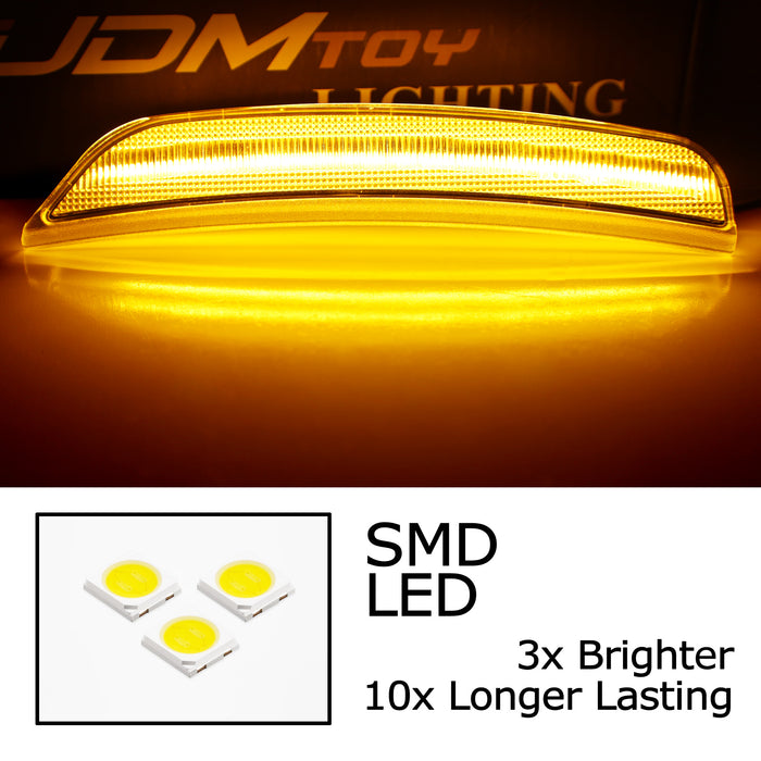 Clear Lens Amber Full LED Front Bumper Side Marker Lights For Dodge 21+ Durango