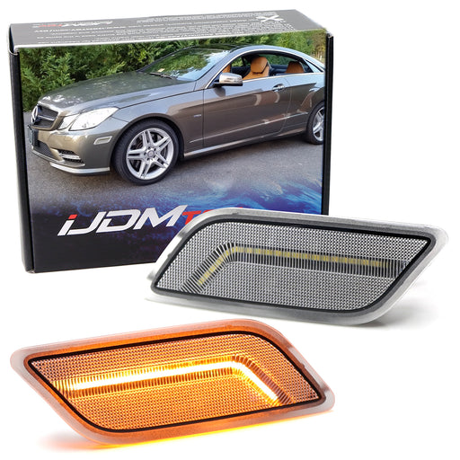 Clear Lens Amber Full LED Strip Side Marker Lights For 2010-13 Mercedes E Coupe