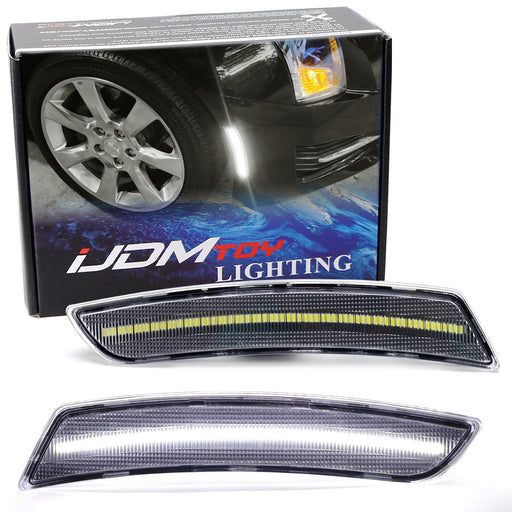 Clear Lens Front White LED Side Marker Lights For Chevy Camaro Cadillac ATS CTS