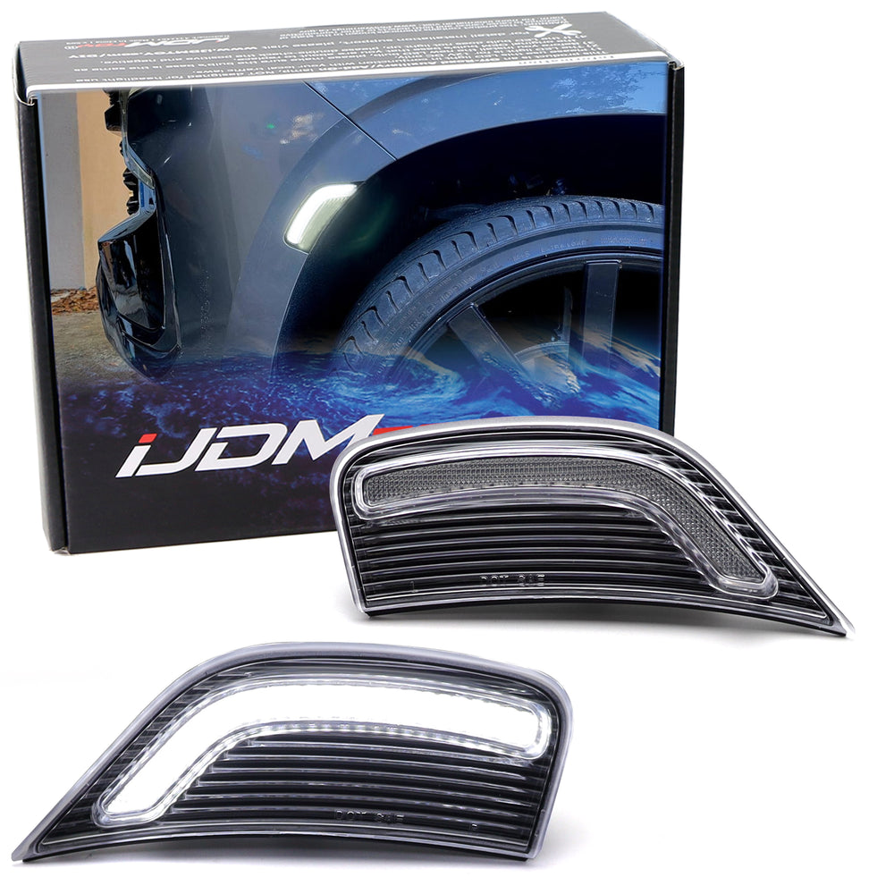 Clear Bold Arch White LED Front Side Markes For 2021-24 Yukon Suburban Escalade