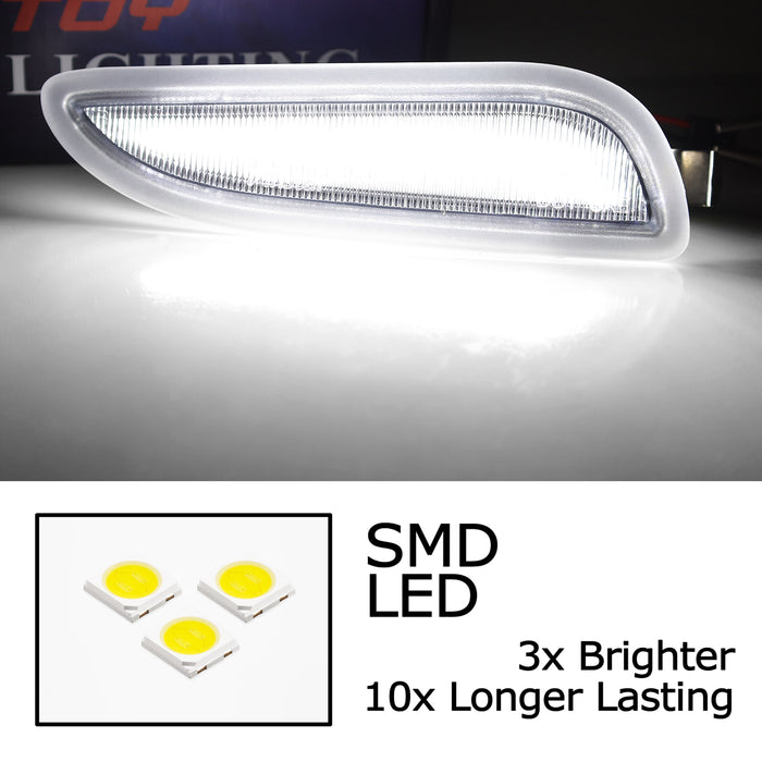 Euro Clear Lens White LED Side Marker Lights For 2003-09 Mercedes W209/C209 CLK