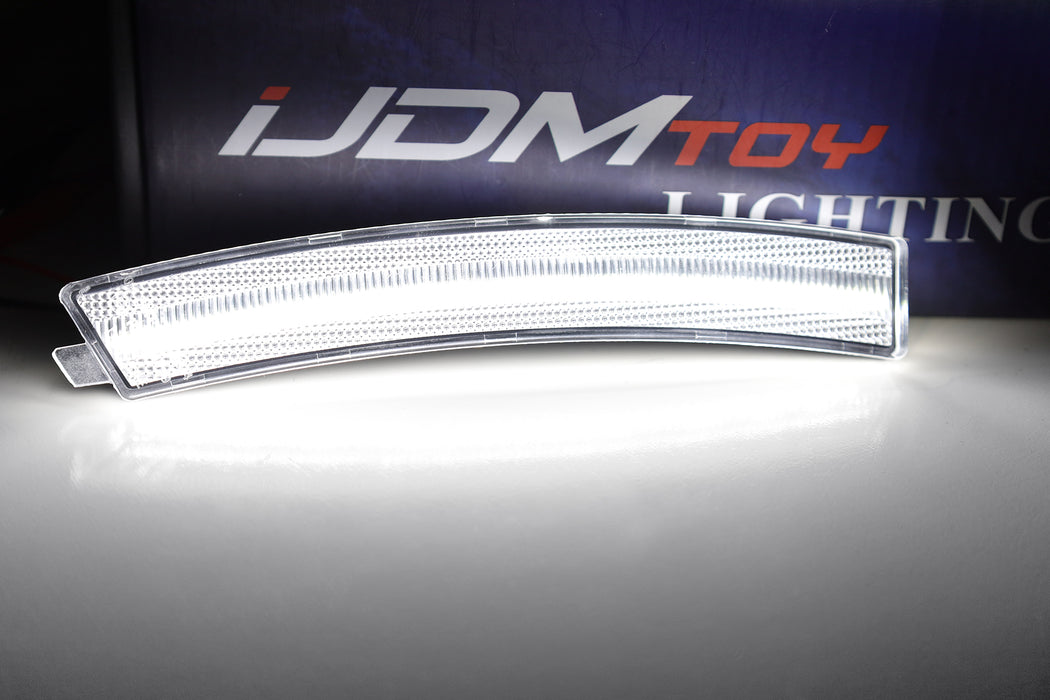 Clear Lens White Full LED Strip Front Bumper Side Markers For Cadillac 2020+ CT4