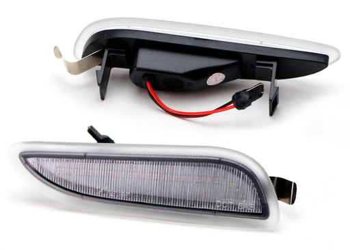 Euro Clear Lens White LED Side Marker Lights For 2003-09 Mercedes W209/C209 CLK