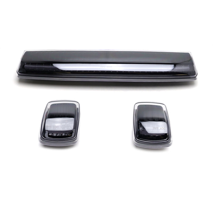 Black-Out White Full Strip LED Cab Roof Light Kit For 15-19 Silverado Sierra HD