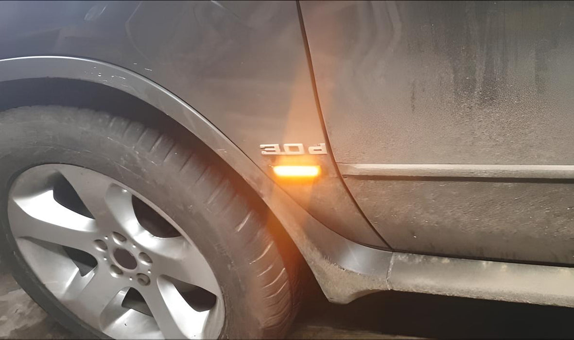 Smoke Lens 20-SMD Amber LED Front Fender Side Marker Lamps For BMW E36 3s E53 X5