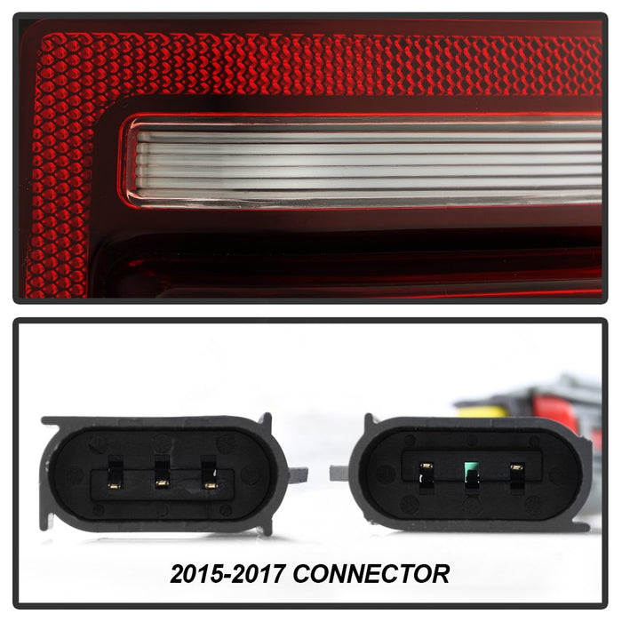 Red Smoked Raptor BSD Style LED Tail Lights For 15-20 Ford F150 Fit Halogen Tail